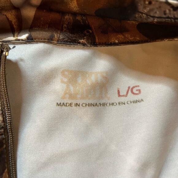 Sports Afield 1/4 Zip Pullover Top Large Realtree Camo Green Brown Hunting - Picture 4 of 5